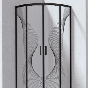 Cabine de douche, semi-circulaire