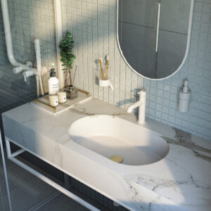 Lavabo en granit sous le plan de travail/encastré